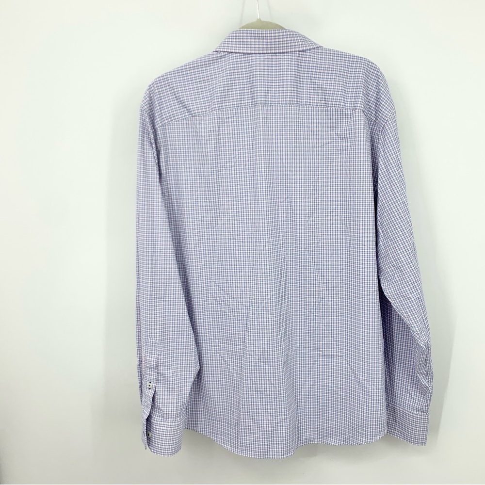 Untuckit Men Size‎ XXL Shirt Button Down Long Sleeve Top Blue Pink Check Nylon - Picture 4 of 6